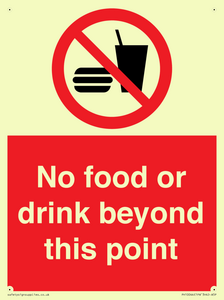 No food or drink beyond this point